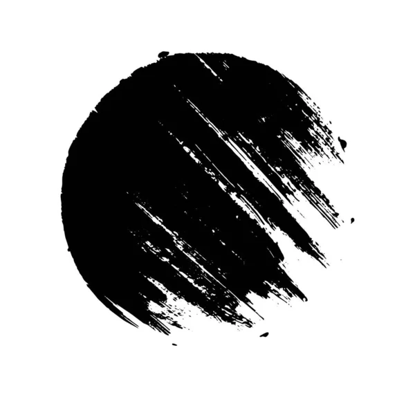 Círculo grunge negro. Forma de textura dibujada a mano redonda . — Vector de stock