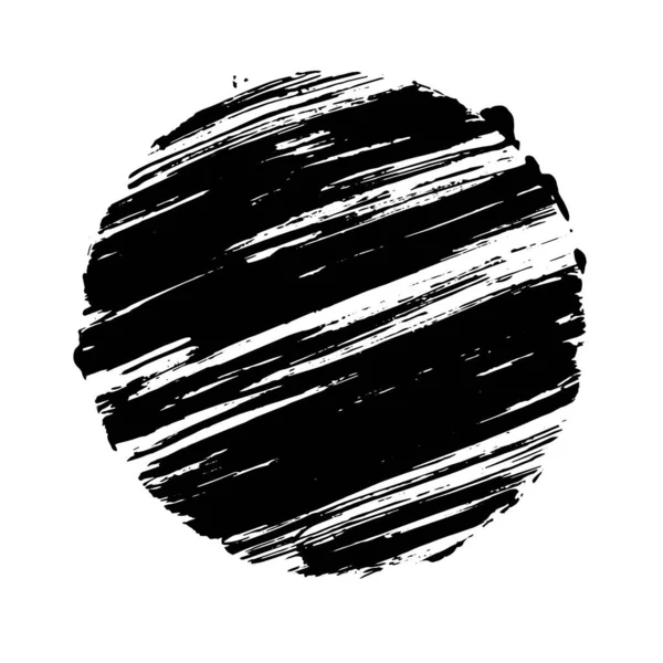 Círculo grunge negro. Forma de textura dibujada a mano redonda . — Archivo Imágenes Vectoriales