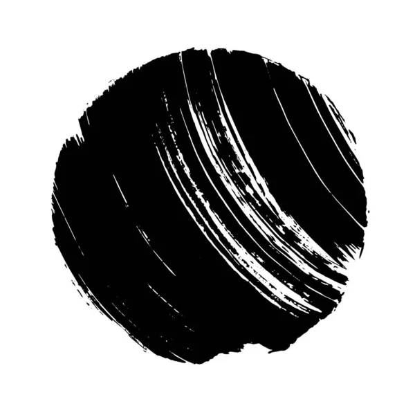 Czarny krąg grunge. Okrągły ręcznie rysowany teksturowany kształt. — Wektor stockowy