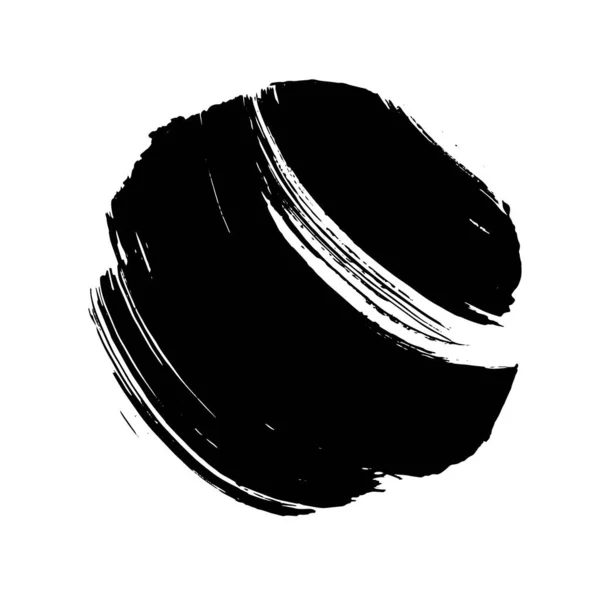 Czarny krąg grunge. Okrągły ręcznie rysowany teksturowany kształt. — Wektor stockowy