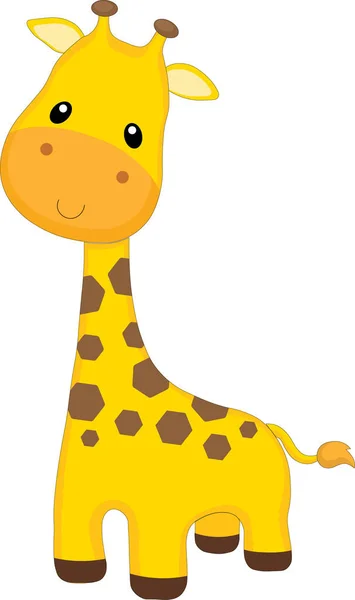 图上是长颈鹿 它可以用于演示游戏 应用程序和卡通 配色方案 可爱的长颈鹿 — 图库矢量图片
