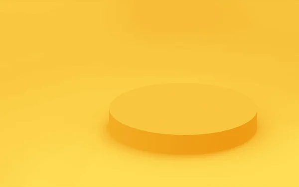 Жовтий Циліндр Подіум Мінімальний Студійний Фон Анотація Геометричної Форми Єкта — стокове фото