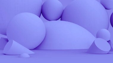 3D mor sahne stüdyo arka planında modern tasarım. Soyut 3d geometrik şekil çizimi. Kozmetik moda ürünü için gösterim.