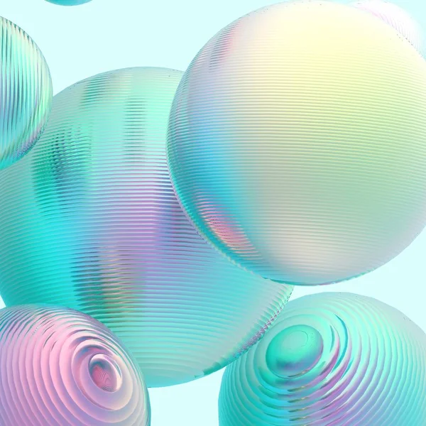 Mint Green Balls Silver Gradient Colors Isolated Background Abstract Bubble — Stock Photo, Image