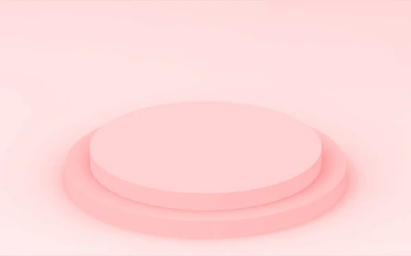 3D pembe silindir podyum minimum stüdyo arkaplanı. Soyut 3d geometrik şekil çizimi. Sevgililer Günü ürünü için göster.
