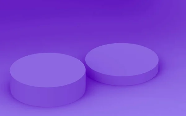 Фиолетовый Фиолетовый Цилиндр Подиум Минимальный Студийный Фон Абстрактная Трехмерная Иллюстрация — стоковое фото