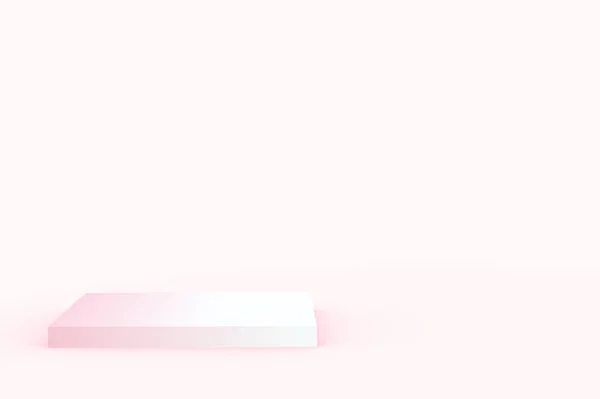 Witte Roze Blokjes Gradiënt Kleuren Zachte Pastel Minimale Studio Achtergrond — Stockfoto
