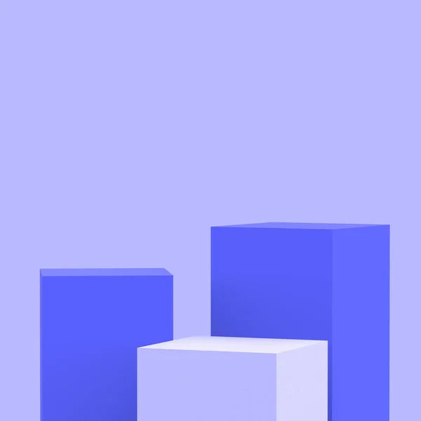Paars Violet Witte Kubussen Vierkante Podium Minimale Studio Achtergrond Abstract — Stockfoto