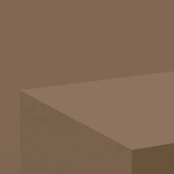 Bruine Kubus Box Podium Minimale Scene Studio Achtergrond Abstract Geometrische — Stockfoto