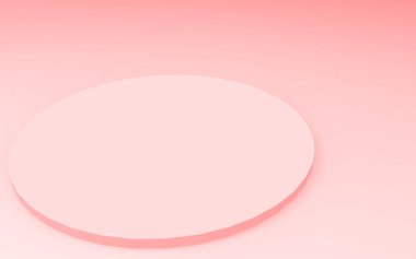 3D pembe silindir podyum minimum stüdyo arkaplanı. Soyut 3d geometrik şekil çizimi. Sevgililer Günü ürünü için göster.