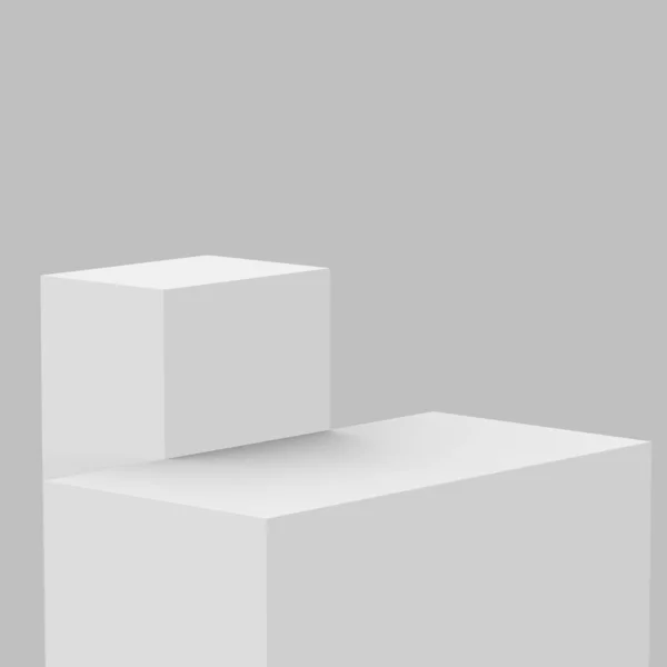 Scène Podium Blanc Gris Scène Arrière Plan Studio Minimal Illustration — Photo