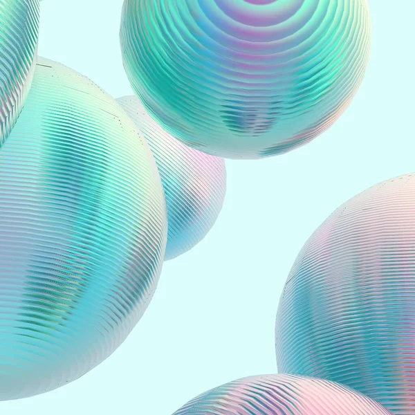 Mint Green Balls Silver Gradient Colors Isolated Background Abstract Bubble — Stock Photo, Image