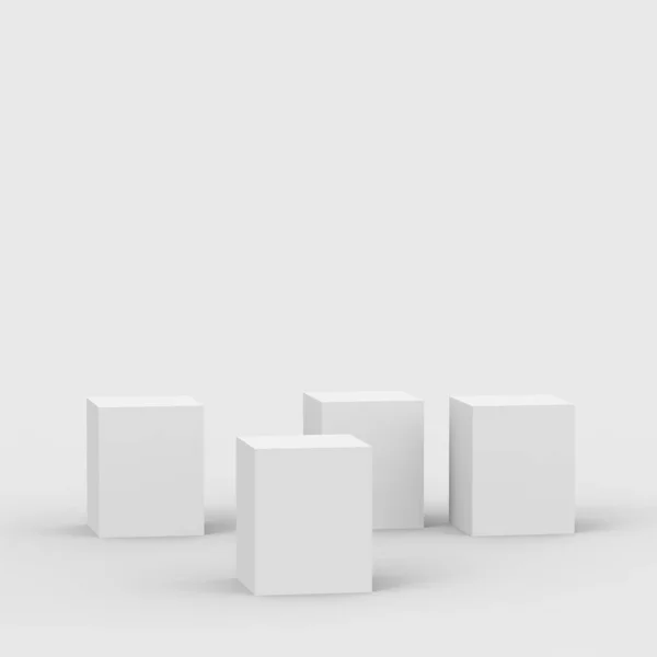 3d gray white cube and box podium minimal scene studio background. Abstract 3d geometric shape object illustration render. Display for online business product.