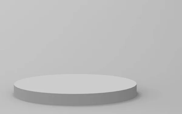 Cinza Pódio Cilindro Branco Fundo Estúdio Mínimo Abstrato Forma Geométrica — Fotografia de Stock