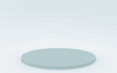 3D gri, parlak silindir podyum stüdyo arka planı. Soyut 3d geometrik şekil çizimi çizimi.