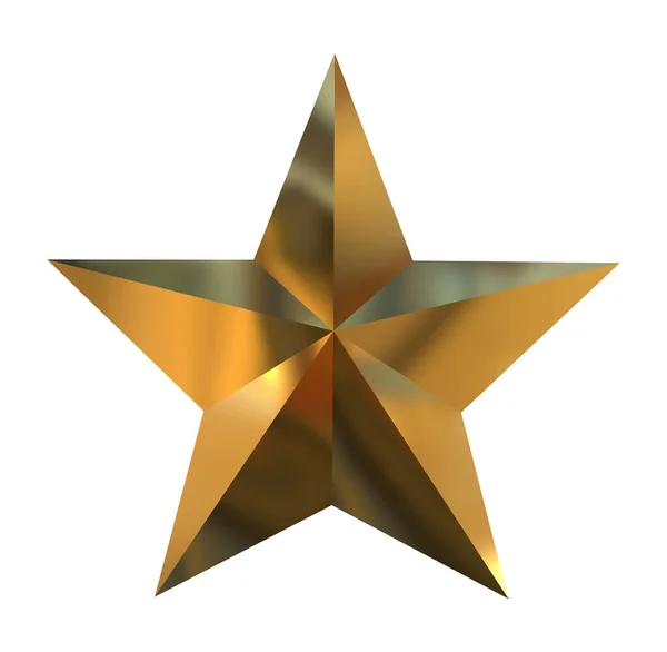 Estrela Natal Dourada Isolada Fundo Branco Com Caminho Recorte Objeto — Fotografia de Stock