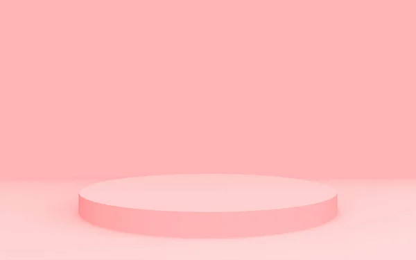Pink Cylinder Podium Minimal Studio Background Abstract Geometric Shape Object — Stock Photo, Image