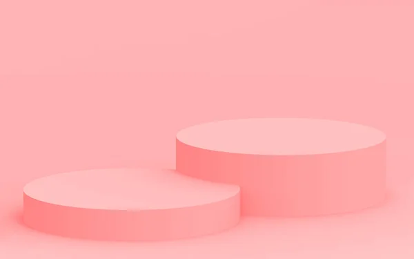 Rosa Cylinder Podium Minimal Studio Bakgrund Abstrakt Geometrisk Form Objekt — Stockfoto
