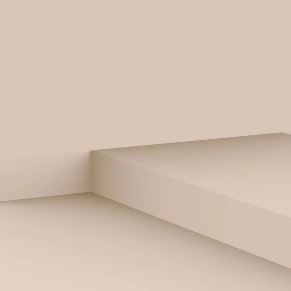 Коричневий Кремовий Сценічний Подіум Сцени Мінімальний Студійний Фон Анотація Геометричної — стокове фото