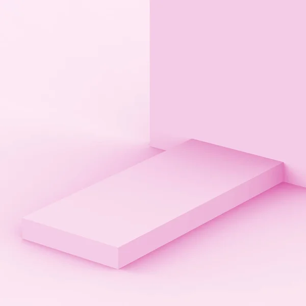 Růžové Sladké Pódium Scéna Minimální Studio Pozadí Abstraktní Vykreslení Geometrického — Stock fotografie