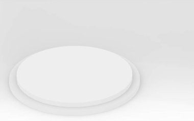 3D gri, parlak silindir podyum stüdyo arka planı. Soyut 3d geometrik şekil çizimi çizimi.