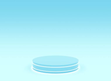 3d tozlu pembe neon ışıklı podyum stüdyo gradyan renk arkaplanı. Soyut 3d geometrik şekil çizimi. Sevgililer Günü ve teknoloji ürünü için görüntüleme.