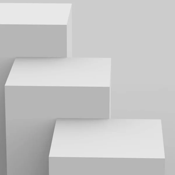 Grijs Wit Podium Podium Scene Minimale Studio Achtergrond Abstract Geometrische — Stockfoto