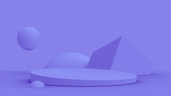 Фіолетова Фіолетова Сцена Сучасний Мінімальний Дизайн Фоні Студії Анотація Геометричної — стокове фото