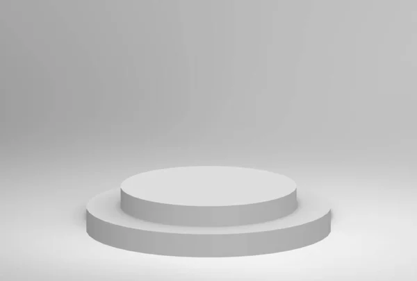 Cinza Pódio Cilindro Branco Fundo Estúdio Mínimo Abstrato Forma Geométrica — Fotografia de Stock