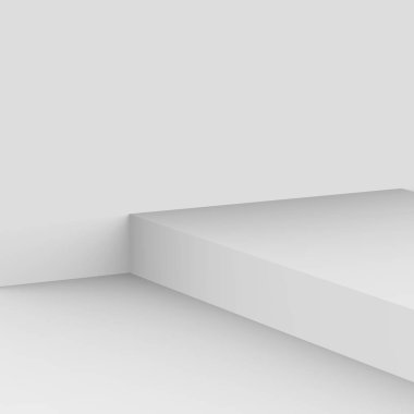 3D gri sahne sahnesi stüdyo arkaplanı çok az. Soyut 3d geometrik şekil çizimi. Çevrimiçi iş ürünü için göster.