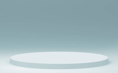 3D gri, parlak silindir podyum stüdyo arka planı. Soyut 3d geometrik şekil çizimi çizimi.