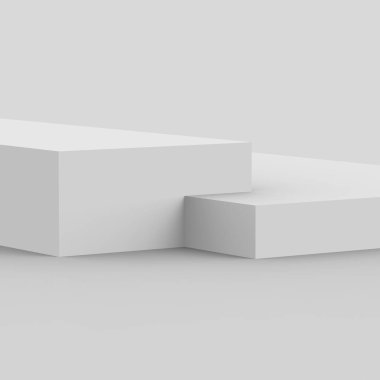 3D gri sahne sahnesi stüdyo arkaplanı çok az. Soyut 3d geometrik şekil çizimi. Çevrimiçi iş ürünü için göster.