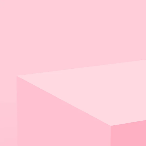 Rózsaszín Kocka Doboz Dobogó Minimális Jelenet Stúdió Háttér Absztrakt Geometriai — Stock Fotó
