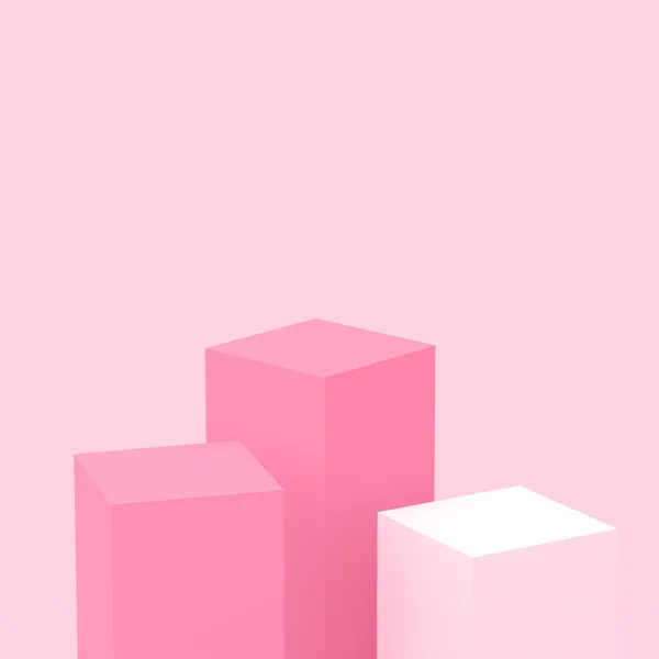 Pink Cubes Square Podium Minimal Studio Background Abstract Geometric Shape — Stock Photo, Image