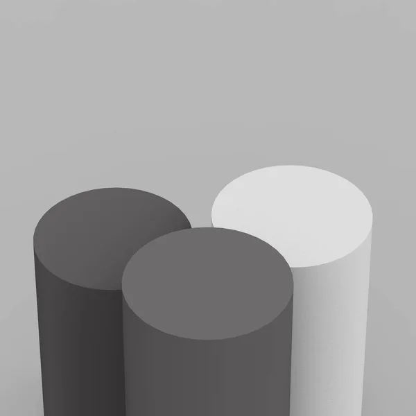 Szary Biały Czarny Cylinder Podium Minimalne Tło Studio Abstrakcyjny Geometryczny — Zdjęcie stockowe