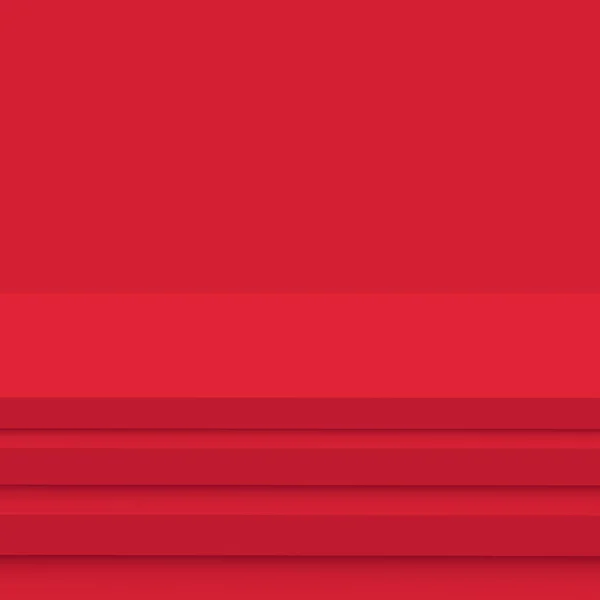 Kırmızı Beyaz Sahne Sahne Stüdyo Arkaplanı Minimal Soyut Geometrik Şekil — Stok fotoğraf