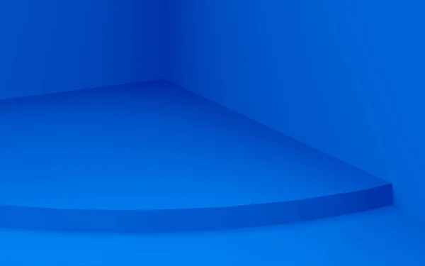 3Dブルーシリンダーの表彰台最小限のスタジオの背景 概要3D形状オブジェクトイラストレンダリング 技術製品の表示 — ストック写真