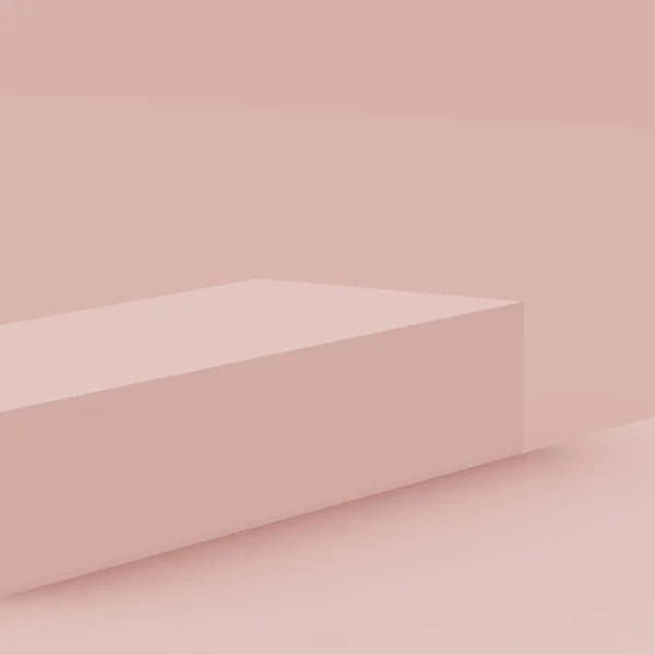 3d dusty pink stage podium scene minimal studio background. Abstract 3d geometric shape object illustration render. Display for cosmetic fashion product. Natural monochrome color tones.