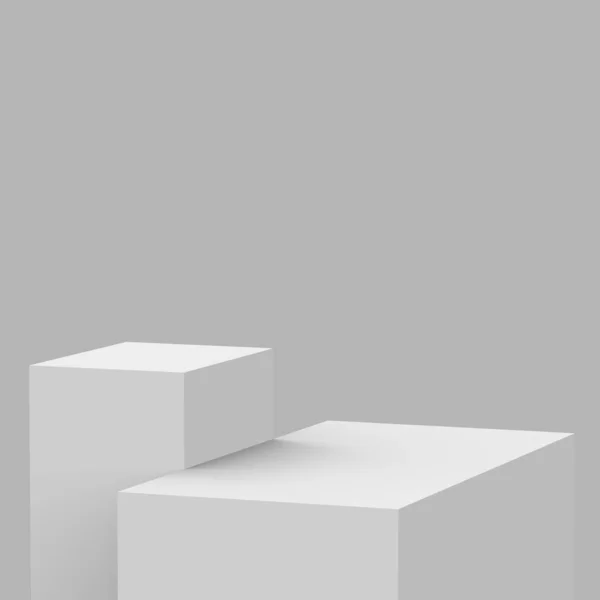 Šedé Bílé Pódium Scéna Minimální Studio Pozadí Abstraktní Vykreslení Geometrického — Stock fotografie