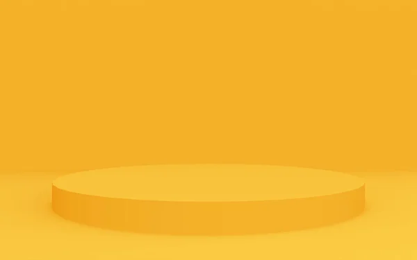 Gelben Zylinder Podium Minimalen Studio Hintergrund Abstrakte Darstellung Geometrischer Formen — Stockfoto
