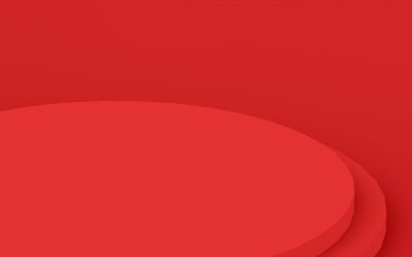 3d kırmızı silindir podyum minimum stüdyo arkaplanı. Soyut 3d geometrik şekil çizimi. Yaz tatili ürünleri için görüntü.