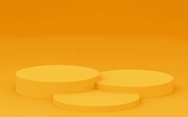 Жовтий Циліндр Подіум Мінімальний Студійний Фон Анотація Геометричної Форми Єкта — стокове фото