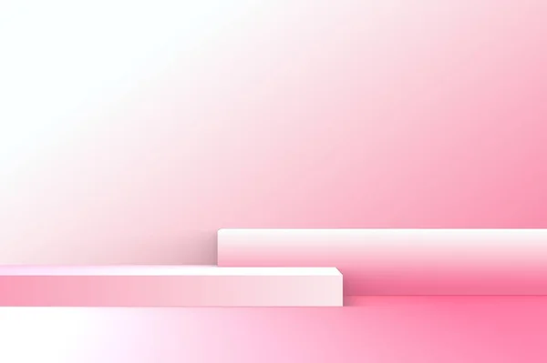 3d white pink cubes gradient colors in soft pastel minimal studio background. Abstract 3d geometric shape object illustration render. Display for summer holiday product.