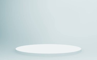 3D gri, parlak silindir podyum stüdyo arka planı. Soyut 3d geometrik şekil çizimi çizimi.