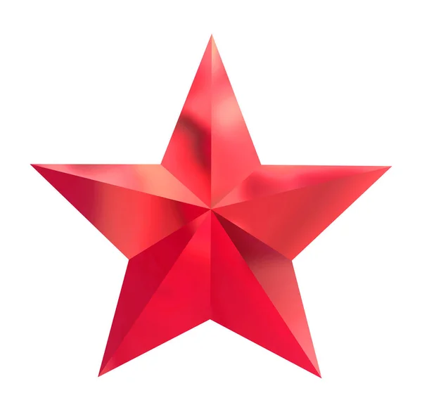 Red Christmas Star Isolated White Background Object Clipping Path — Stock Photo, Image