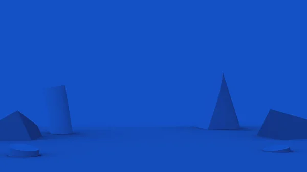 Blaue Szene Modernes Minimalistisches Design Studio Hintergrund Abstrakte Darstellung Geometrischer — Stockfoto