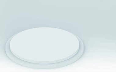 3D gri, parlak silindir podyum stüdyo arka planı. Soyut 3d geometrik şekil çizimi çizimi.