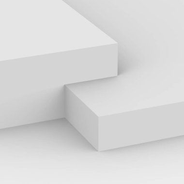 3D gri sahne sahnesi stüdyo arkaplanı çok az. Soyut 3d geometrik şekil çizimi. Çevrimiçi iş ürünü için göster.