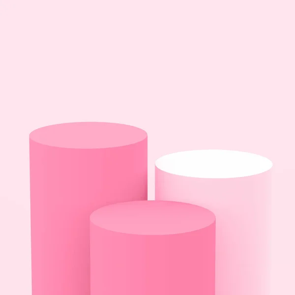 Pink Rose Cylinder Podium Minimal Studio Background Abstract Geometric Shape — Stock Photo, Image