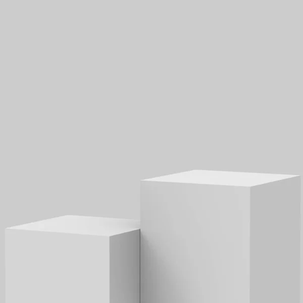Gray White Stage Podium Scene Minimal Studio Background Abstract Geometric — Stock Photo, Image